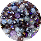 200pcs Crystal Glass Beads 6mm Faceted Rondelle Glass Spacer Beads with Hole for Bracelets Necklace Earring DIY Jewelry Making Craft(Purple Series) - color: Purple Series, size: 6mm