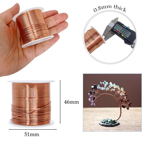 82 Feet Tarnish Resistant Copper Wires 20 Gauge/0.8mm Jewelry Craft Wires Beading Wire for Jewelry Making, Wire Wrapping and Crafting(Copper) - color: 1Copper, size: 20 Gauge
