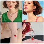 Craftdady Fruit Dangle Charms Pendants Cute Resin Food Pendants Apple Orange Pineapple Strawberry Pendants Lovely Vegetable Mushroom Charms for DIY Craft Earring Bracelet Necklace Jewelry Making - color: Red