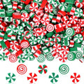 300pcs Christmas Candy Polymer Clay Beads Heishi Spacer Beads for Jewelry Making DIY Bracelet Necklace Accessories DIY Party Supplies (Red White Green) - color: Rainbow Color