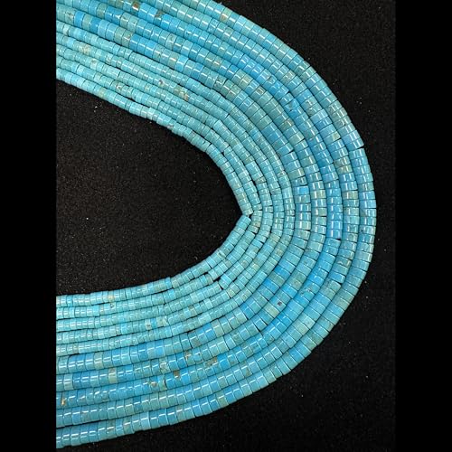 190 Pcs 2x4mm Green Blue Turquoise Stone Bead Irregular Heishi Disc Beads for Bracelets Jewelry Making Crafts - color: Green Blue Turquoise #4, size: 2x4mm