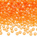 1000Pcs Transparent Letter Beads Acrylic Mixed Alphabet Beads Flat Round Disc Spacer Bead White Alphabet Pattern Loose Bead for Bracelet Necklace Jewelry Making 7x4mm Dark Orange - color: Dark Orange