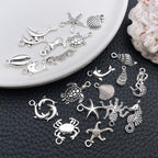 WOCRAFT 60pcs Antique Silver Ocean Charms Bracelet Charms for Jewelry Making Sets DIY Necklace Bracelet Keychain Crafting Charms Kit Craft Supplies (SN881) - color: Antique Silver, size: Ocean Charms