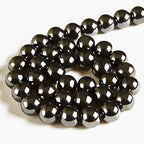 45pcs 8mm Black Hematite Beads Natural Gemstone Beads Round Loose Beads for Jewelry Making - color: Black Hematite, size: 8mm