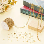 Jabogrii 16.4 Feet Stainless Steel Chain for Jewelry Making Gold DIY Craft Rhombic Jewelry Making Chain Supplies - color: Rhombic Gold