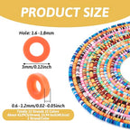 Elecrelive 15 Colors Clay Bead Strands 3mm Polymer Vinyl Heishi Beads Friendship Bracelet Kit Chip Disk Flat Round Spacers for Chocker Necklace Earring DIY Crafts - color: 15 Colors