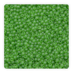 4mm Frosted Glass Seed Beads Bulk, 1000pcs Small Round Glass Bead Matte Loose Spacer Beads for Beading, Friendship Bracelet, Pendants, Key Chains, Necklaces, Hairpins, Grass Green