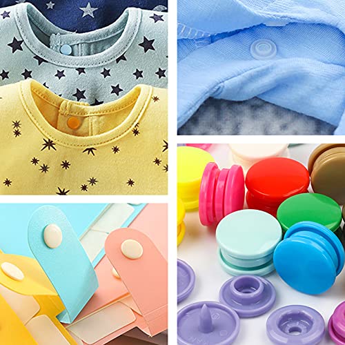 Plastic Snaps with Snap Pliers, 460 Sets 24-Colors Snap Buttons for Sewing, Snap Fasteners Kit for Sewing, Clothing, Crafting