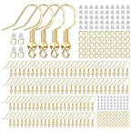 14k Gold Plated Earring Hooks for Jewelry Making, 300 Pcs Hypoallergenic DIY Earring Making Supplies Kit, Upgraded French Ear Fish Hook Earing Findings Wires Parts Hardware Pieces (Gold) - color: Gold
