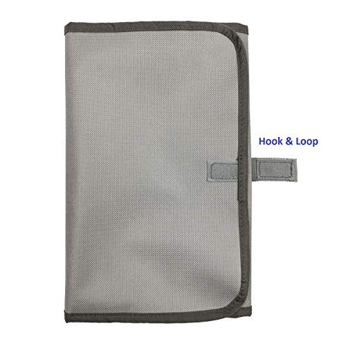 Travel Foldable Jewelry Rolls Bag Hanging Jewelry Organizer with 9 Zippered Clear Pockets Storage Pouch with Rotatable Hanger (GREY) - color: GREY