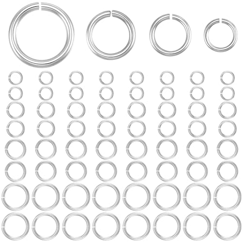 Beebeecraft 600Pcs 4/5/6/8mm 304 Stainless Steel Jump Rings Round Small Metal Open Jump Rings Silver O Chainmail Ring Connector for Jewelry Making Earring Bracelet Necklace Keychain DIY Craft - color: Stainless Steel Color