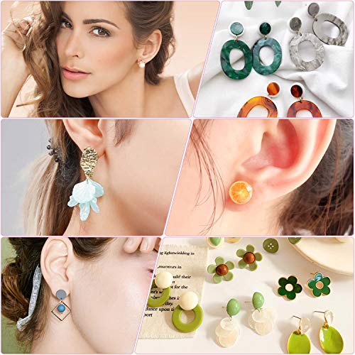 Earring Posts and Backs, Flasoo 700Pcs Stud Earring Making Kit with 300Pcs Stainless Steel Earring Posts and 400Pcs Earring Backs, Earring Supplies Kit for DIY Earrings and Jewelry Making - color: Silver