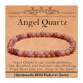 Natural Healing Gemstone Bracelet Handmade Yoga Stretch Elastic Bracelet Stress Relief Crystal Jewelry for Men and Women - color: Angel Quartz(Soothe the mood), size: 4mm