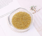 Round Glass Beads Penta Angel 2200Pcs 2mm Mini Craft Loose Spacer Pony Beads for Earring Bracelets Necklace Waist Beads Jewelry Making (Light Gold) - color: Light Gold