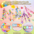Ecoofor 633 PCS Beaded Keychain Making Kit, Acrylic Alphabet Letter Beads with Heart, Star & Flower Charms for DIY Jewelry, Bag Charm & Keychain Accessories Craft Supplies - color: 633 PCS Beaded Keychain Making Kit