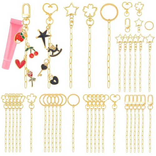 Ecoofor 50 Set Keychain Making Kit, 5 Style Metal Keychain Clips with Swivel Snap Hooks, Lobster Clasps, Key Rings & Extender Chains for DIY Crafts, Jewelry, Bags, Keychains & Gift Accessories - color: 50 Set Keychain Making Kit