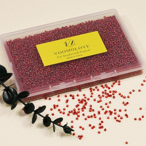 Seed Beads Red 200 Grams About 6500pcs, 3mm 8/0 Glass Craft for Making Earrings, Bracelets, Pendants, Waist Jewelry,DIY Handmade Seed Beads（Red Silver Lined ） - color: Red Silver Lined, size: 3mm
