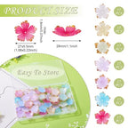 Beadthoven 120Pcs Flower Acrylic Bead Caps Colorful Cherry Blossom Flower Beads with Golden Metal Enlaced 5-Petal Flower Loose Spacers Bead for Earrings Bracelet Necklace DIY Crafts Supplies - color: Cherry Blossom-Colorful