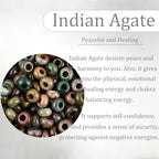 20Pcs Natural Indian Agate Large Hole Beads, 8x14mm Rondelle Gemstone Spacer Beads 6mm Big Hole for Jewelry Making, Beading Bracelets, Macrame & Hair Braiding - color: Indian Agate
