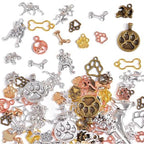 stino 100g Metal Pendant Charms for Jewelry Making, Bulk Silver & Gold Plated Charms for Braclet Necklace Crafts, Animal Plant Flower Pet and so on - color: Dog Mixed Color
