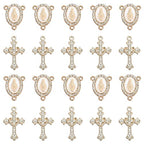Jiali Q 20 Piece Set Rhinestone Cross Connectors and Pendants for Jewelry Making (Gold Our Lady of Grace) - color: GOLD Our Lady of Grace