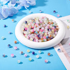 630 Pcs Frosted Glass Beads Bulk 8mm Sea Glass Beads Crackle Glass Bead with Glitter Powder Baking Painted Round Crystal Bead for Jewelry Making Bracelet Necklace Earring Crafts Accessories - size: 8mm