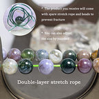 8mm Natural Gemstone Stretch Bracelet, Handmade Unisex Crystal Bracelets for Meditation, Yoga, Spiritual Healing & Positive Energy - color: Moss Agate