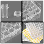2packs 60 Grids Bead Organizer and Storage Diamond Painting Containers Portable Plastic Case Box Arts Crafts Storage for Seeds Beads Sewing Cosmetic Nail Glitter Powder Small Parts Rhinestones - size: 2 Packs