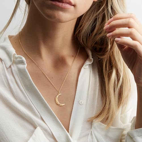 Valloey Rover Gold Necklace for Women 14K Gold Plated Circle Cubic Zirconia Pendant Necklace Dainty Twist Rope Chain Necklace Simple Jewelry Gift for Women - style: CZ-Moon