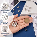 Craftdady 80Pcs Tibetan Alloy Rondelle Column Beads 8 Styles Large Hole Retreo Metal Flat Round European Beads for Jewelry Crafts Making, Hole: 5-6mm - color: Antique Silver, Rondelle Column