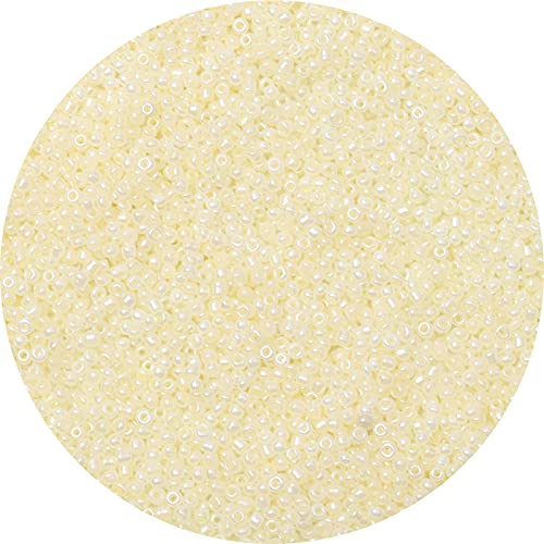 10000pcs Yellow Beige Glass Seed Beads Bulk,2mm 12/0 Seed Pony Beads for Bracelets,Necklace,Jewelry Making -Waist Spacer Bead for DIY Craft Projects - color: Yellow Beige, size: 2mm