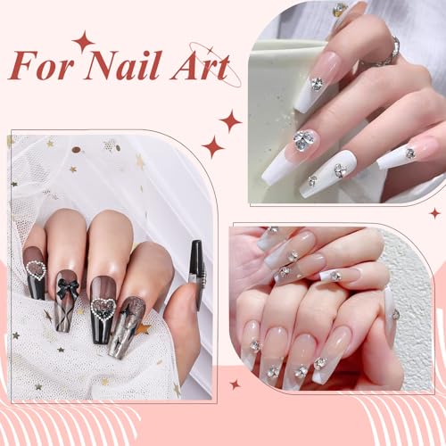 6800Pcs White AB Resin Rhinestones, 1.5mm 2mm 3mm Pointed Bottom Crystals Stones Diamonds Nail Gems Bedazzler Kit with Pickup Tools for Nails Face Eyes Makeup Tumblers Crafts (25-K1-pointed-white) - color: 25-K1-pointed-white