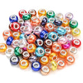 PIPITREE 100PCS Acrylic Beads 9 * 14mm Focal Beads for Pens Acrylic Flat Bulk Bead Imitation Pearl Mixed Color 6mm Large Hole Bead for Keychains Beadable Pens DIY Crafts Jewelry Making & Gift Giving - color: Imitation Pearl