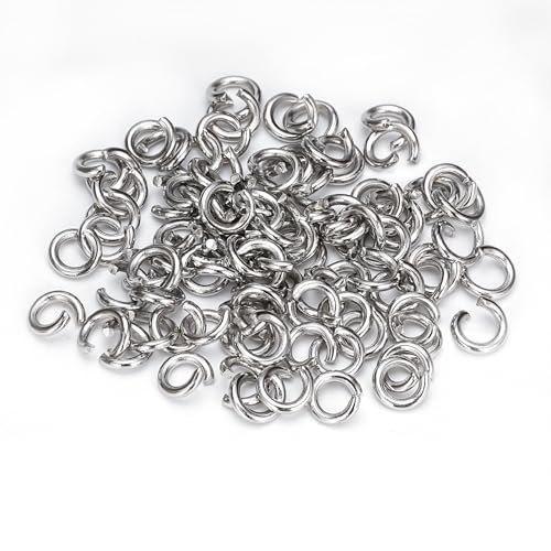 1500Pcs 6mm Stainless Steel Open Jump Rings 16 Gauge Metal O Rings Single Loop Connectors for Jewelry Necklaces Bracelet Earrings Keychains Chainmail DIY Making - color: dark silver-16gauge, size: 6mm