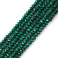 Faceted 4x6mm Natural Malachite Stone Rondelle Spacer Gemstone Beads Loose Semi Gemstone Beads for Jewelry Making - color: Malachite
