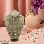Novel Box Burlap Stand Jewelry Necklace Display 5.5x3x7.5 Inches - Freestanding Travel Necklace Holder Stand - Necklace Mannequin Organizer Stands - Necklace Displays Small - color: Burlap, size: Small