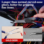 Bent Nose Pliers - Mini Jewelry Pliers with Comfort Grip Handles For Bending Wire & Gripping - style: Bent Nose Pliers with Smooth Jaw