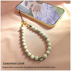 Marble Beaded Phone Wrist Strap,Detachable Phone Bracelet Strap with Tether Tab,Hands-Free Wristlet Strap (Marble-White) - color: Marble-white