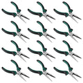 HOIGON 12 Pack 6 Inch Needle Nose Pliers, Spring Loaded Needle Nose Pliers with Wire Cutter and Strippers, Side Cutting Long Nose Pliers for Cutter and Bending Wire, Jewelry Making