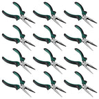 HOIGON 12 Pack 6 Inch Needle Nose Pliers, Spring Loaded Needle Nose Pliers with Wire Cutter and Strippers, Side Cutting Long Nose Pliers for Cutter and Bending Wire, Jewelry Making