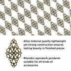 Hollow Filigree Charms - color: Antique Brass