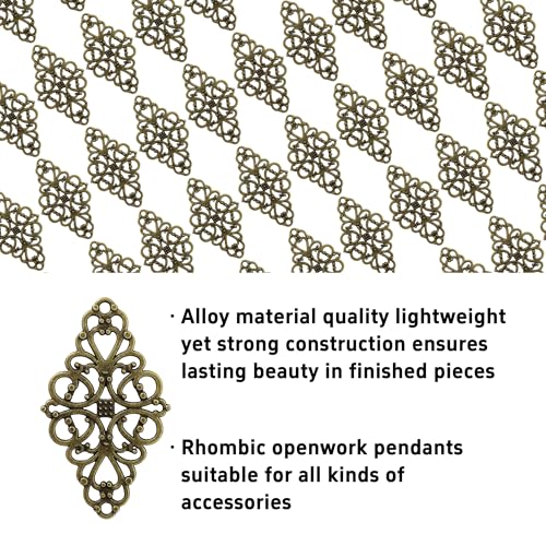 Hollow Filigree Charms - color: Antique Brass