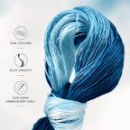 Natural 100% Silk Thread, Handmade Embroidery Thread Silk Floss 9 Colors 110m Each (64) - color: 64