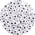 100Pcs Letter Beads 4x7mm White Round Acrylic Alphabet Beads Letter Heart & Star Beads for Jewelry Making DIY Bracelets Necklaces Key Chains - color: Heart & Star 100Pcs