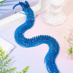 6 Strands Faceted Crystal Glass Beads Strands 3/4/6/8mm Rondelle Electroplate Glass Loose Spacer Beads Pearl Luster Plated for DIY Bracelet Necklace Jewelry Making, Steel Blue - color: 2/3/4/6/8mm-Steel Blue