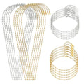 20 PCS Paperclip Chain Bracelet Necklace Kit Stainless Steel Charm Bulk Chains with Extender for DIY Jewelry Making Supplies Accessories (Gold + Steel - color: 3x7.5mm Gold Silver
