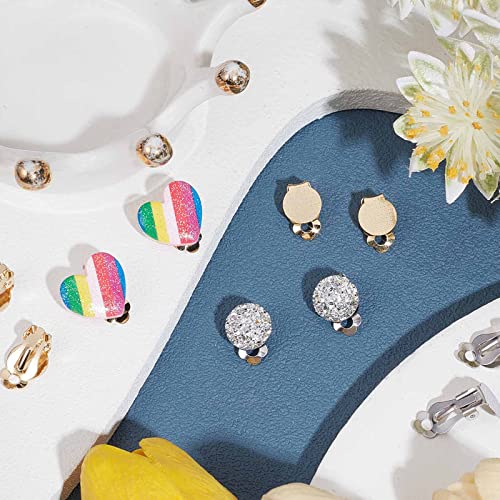 SUNNYCLUE 1 Box 30Pcs 3 Colors Clip on Earrings Findings Round Flat Back Earring Clips Stainless Steel Earring Converters Non-Pierced Earring Settings for Women Adults Jewelry Making DIY Crafts - color: 30pcs 3 Colors Stainless Steel Earring Converters