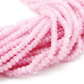 Perlin Agate & Jasper Gemstone Strand Beads 4 mm Rondelle 110 Pieces Jewellery Beads Semi-Precious Stone for Jewellery Necklace Bracelet Earrings (Rose Quartz) - color: rose quartz