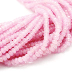 Perlin Agate & Jasper Gemstone Strand Beads 4 mm Rondelle 110 Pieces Jewellery Beads Semi-Precious Stone for Jewellery Necklace Bracelet Earrings (Rose Quartz) - color: rose quartz