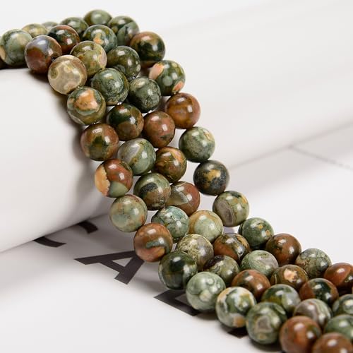 65Pcs 6mm Birdeye Rhyolite Natural Round Loose Real Stone Beads Gemstone Genuine for DIY Hand Made Craft Jewelry Bracelet Earring Necklace String Making Energy Healing Power - color: Birdeye Rhyolite, size: 6mm